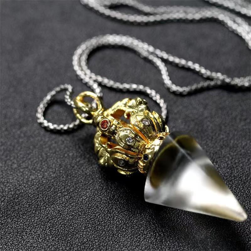 Liuli Crystal Dorje Vajra Spiritual Strength Necklace