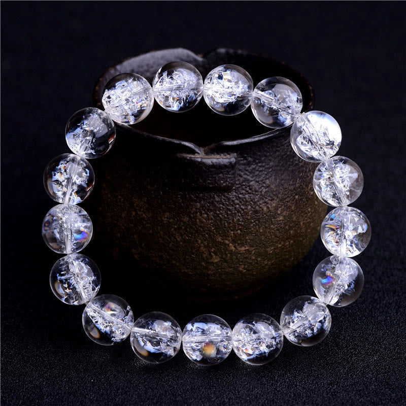 8mm White Crystal Protection Healing Bracelet
