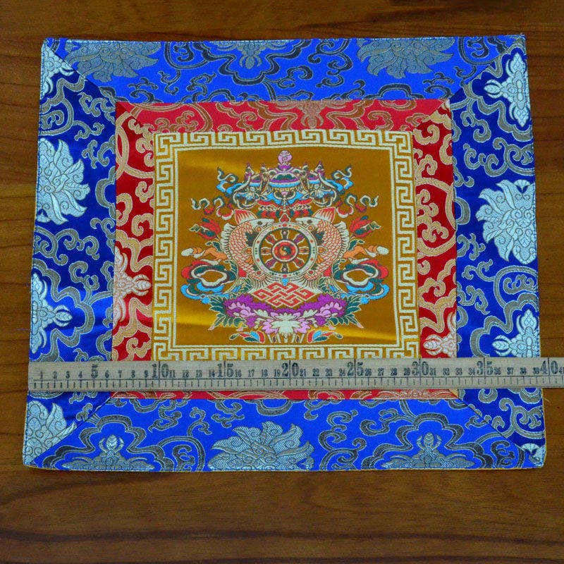 Meditation Prayer Altar Mat with Vajra and Auspicious Symbols