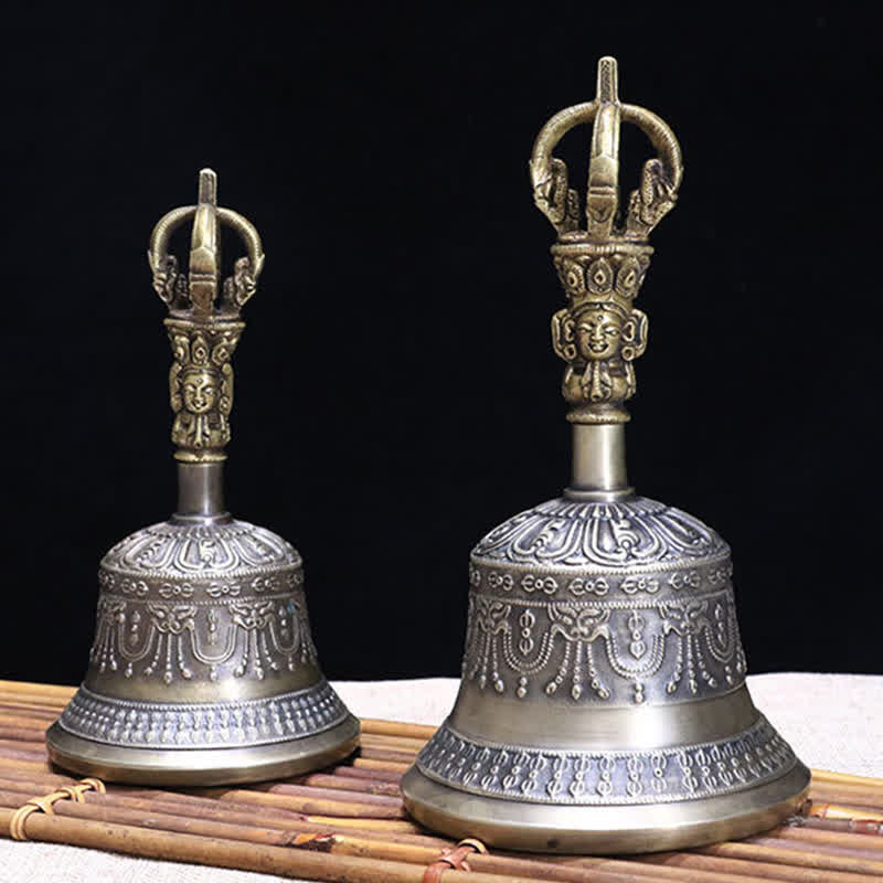 Copper Tibetan Bell and Vajra Meditation Set - Small