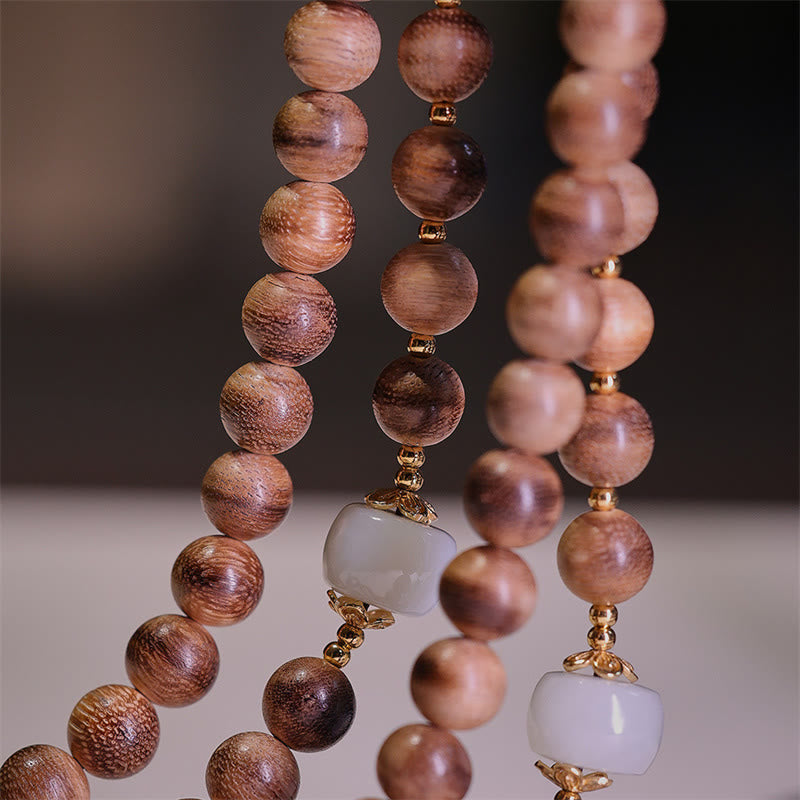 Natural Agarwood Amber Jade Bracelet for Balance & Protection