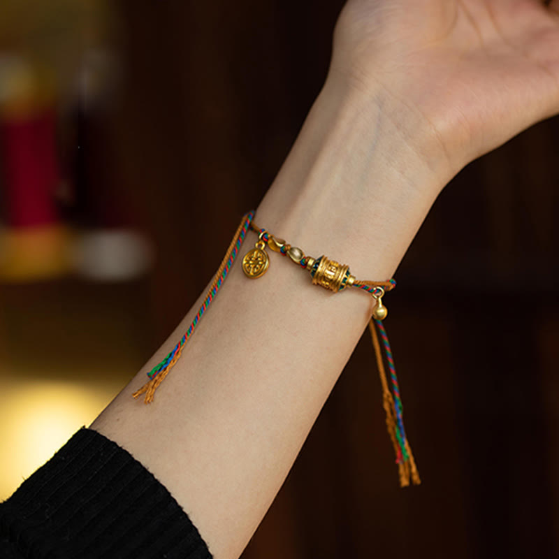 Om Mani Padme Hum Red String Bracelet for Protection & Strength