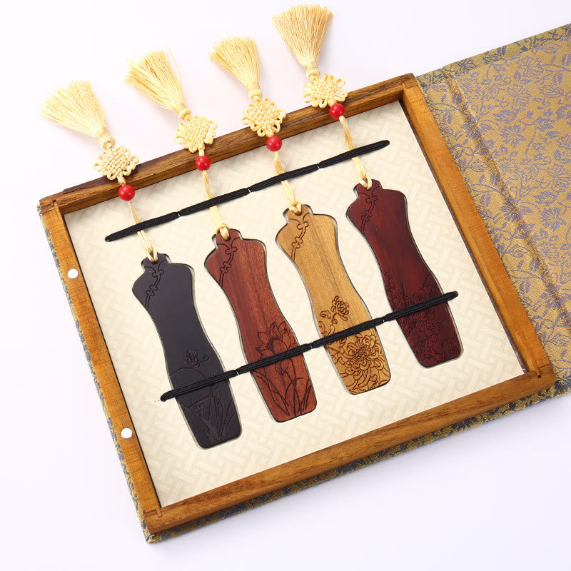 Wooden Four Seasons Bookmarks Set | Zen Decor Gift