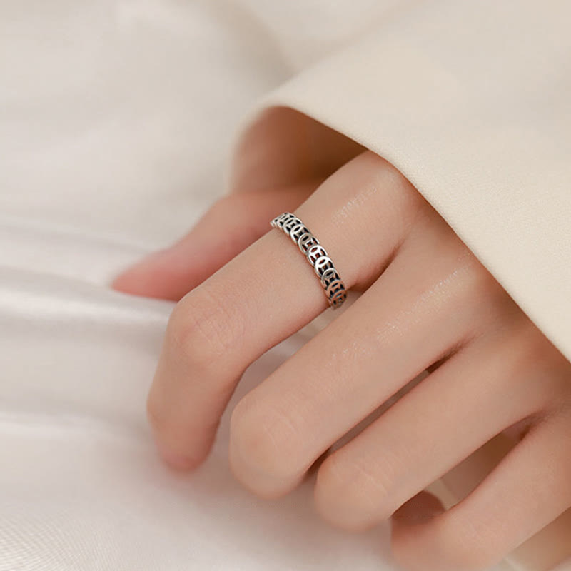 Vintage Copper Coin Luck Ring | Adjustable Spiritual Jewelry