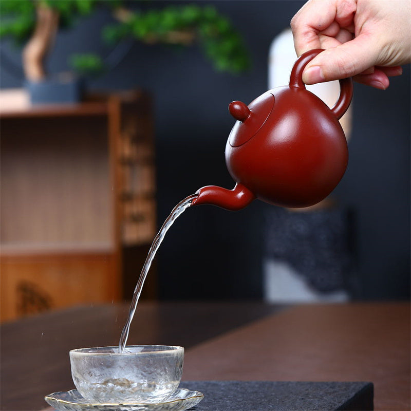 Yixing Semi-Handmade Brown Purple Clay Kung Fu Teapot 200ml