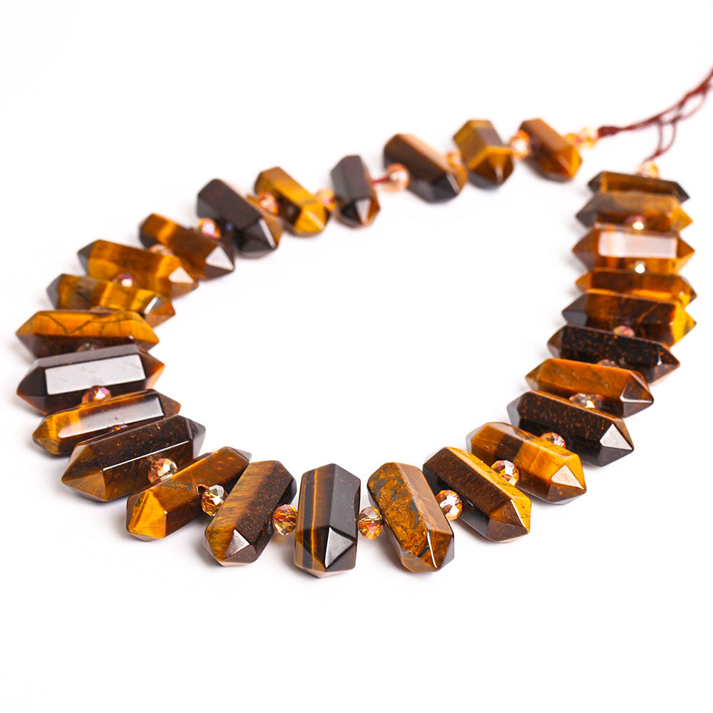 42cm Tiger Eye Crystal Chain String for DIY Healing