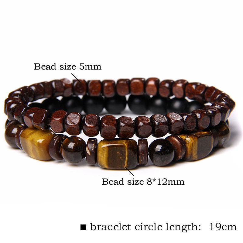6mm Tiger Eye Frosted Hematite Courage Bracelet