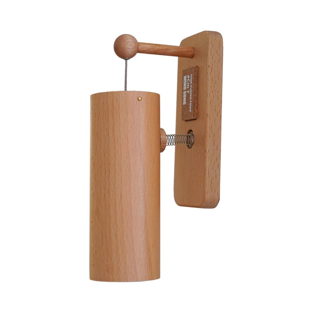 Wooden wall-mounted adjustable spotlight highlighting 432Hz Tuned Koshi Wind Chime Bell