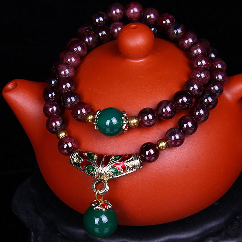 7mm Garnet Healing Bracelet for Calm & Protection