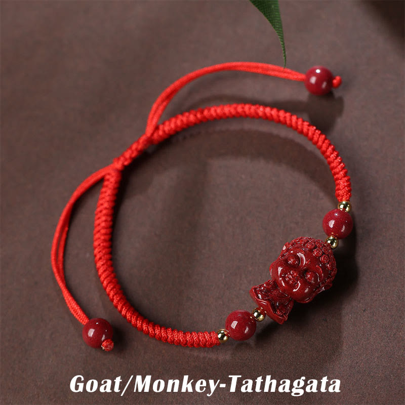 Chinese Zodiac Cinnabar Amulet Blessing String Bracelet