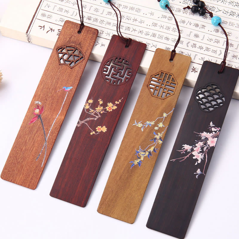 Wooden Four Seasons Bookmarks Set | Zen Decor Gift