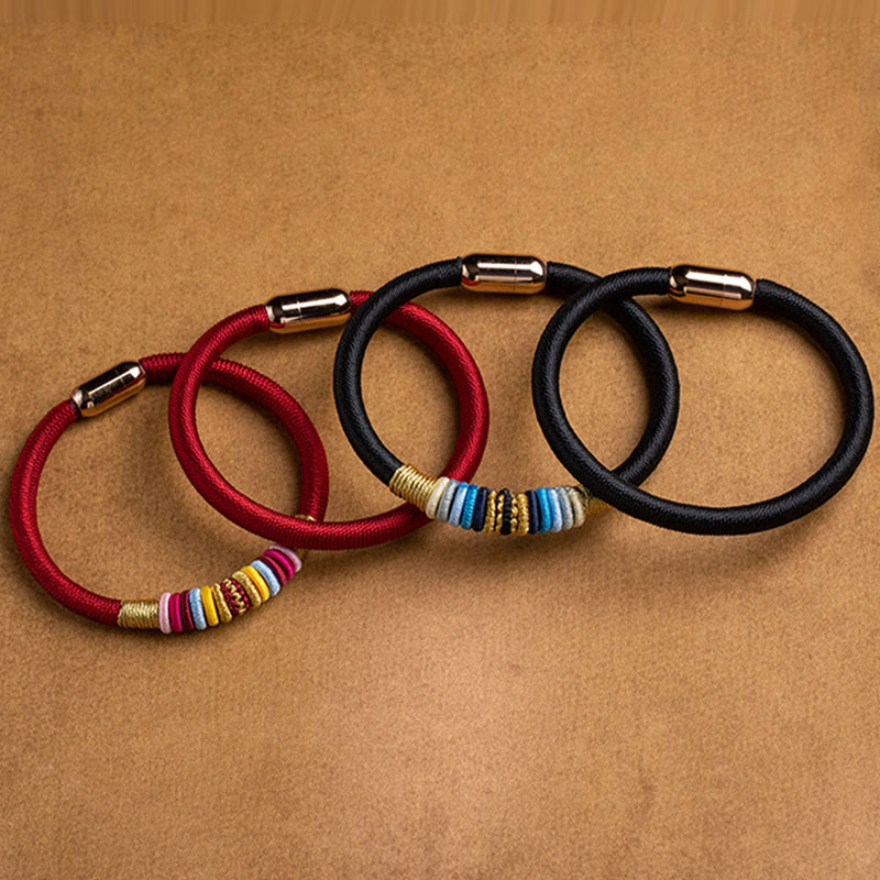 Magnetic Buckle Red String Protection Bracelet with King Kong Knot