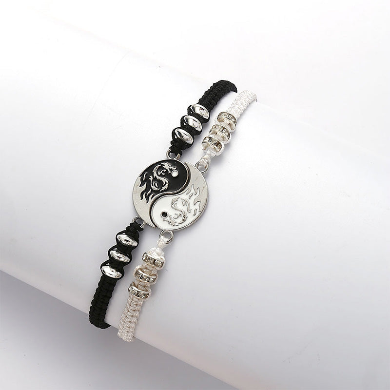 Unisex Yin Yang Dragon Couple Bracelet | Balance & Power