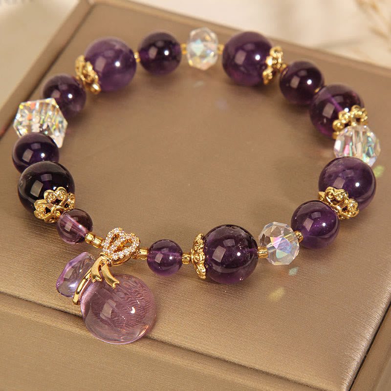 Natural Amethyst Crystal Bracelet for Healing and Balance