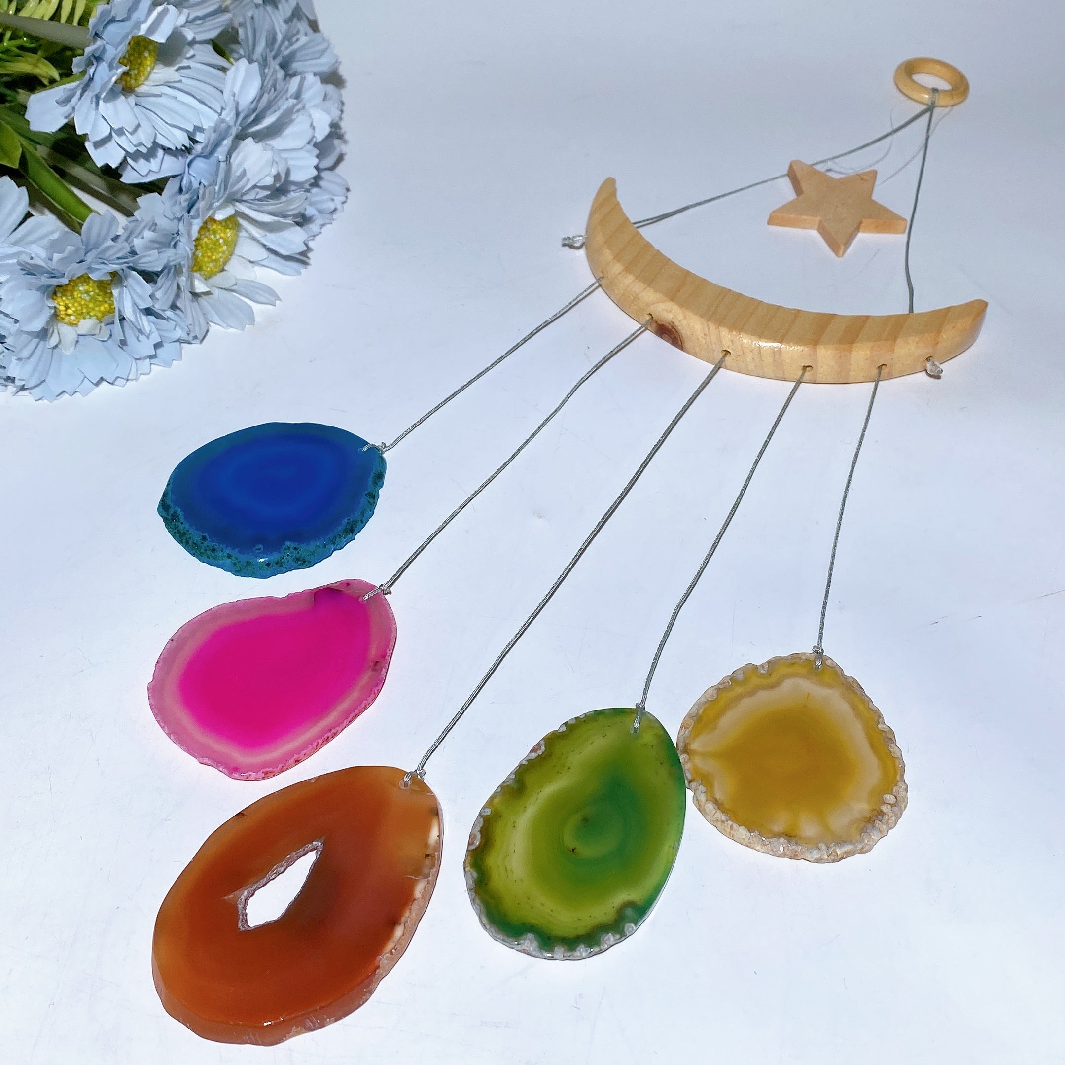 45-60cm Chakra Crystal Chips Life Tree with Agate Slabs