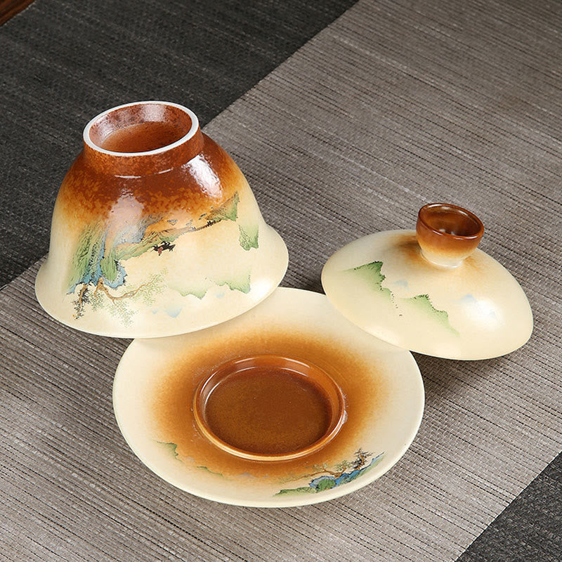 Ceramic Gaiwan Tea Cup With Lid | Zen Decor 100-130ml