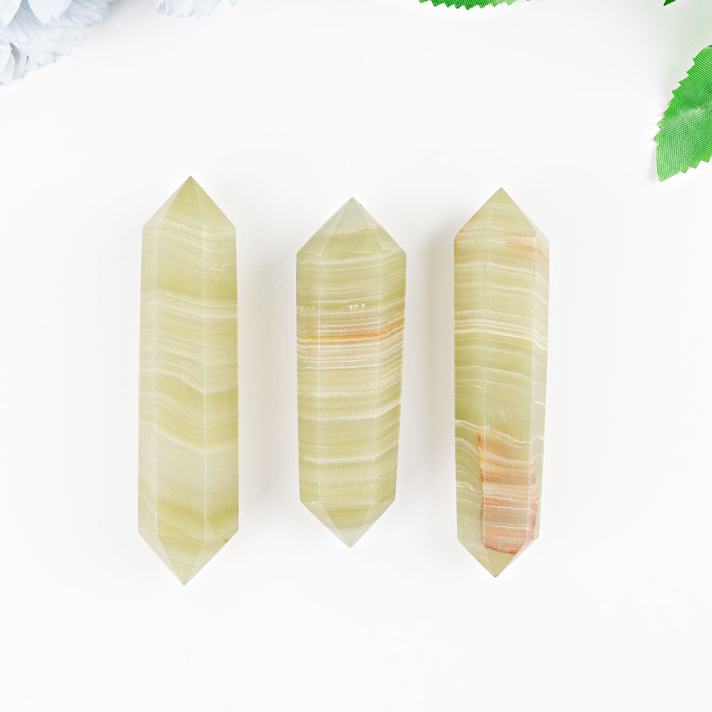 Set of 3 Afghan Jade 3-4in Double Terminated Crystal Points