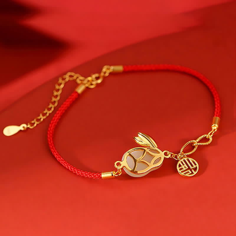 Hetian White Jade Luck & Blessing Bracelet 17cm+5cm