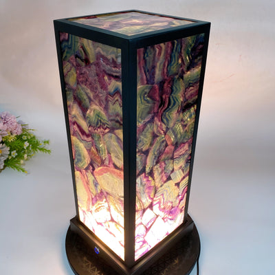 46.5cm Rainbow Fluorite Crystal Lamp for Healing Ambiance