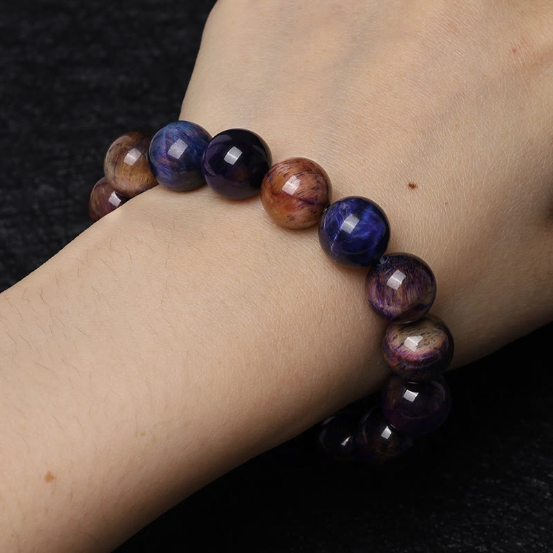 8mm Purple Tiger Eye Protection Bracelet for Strength