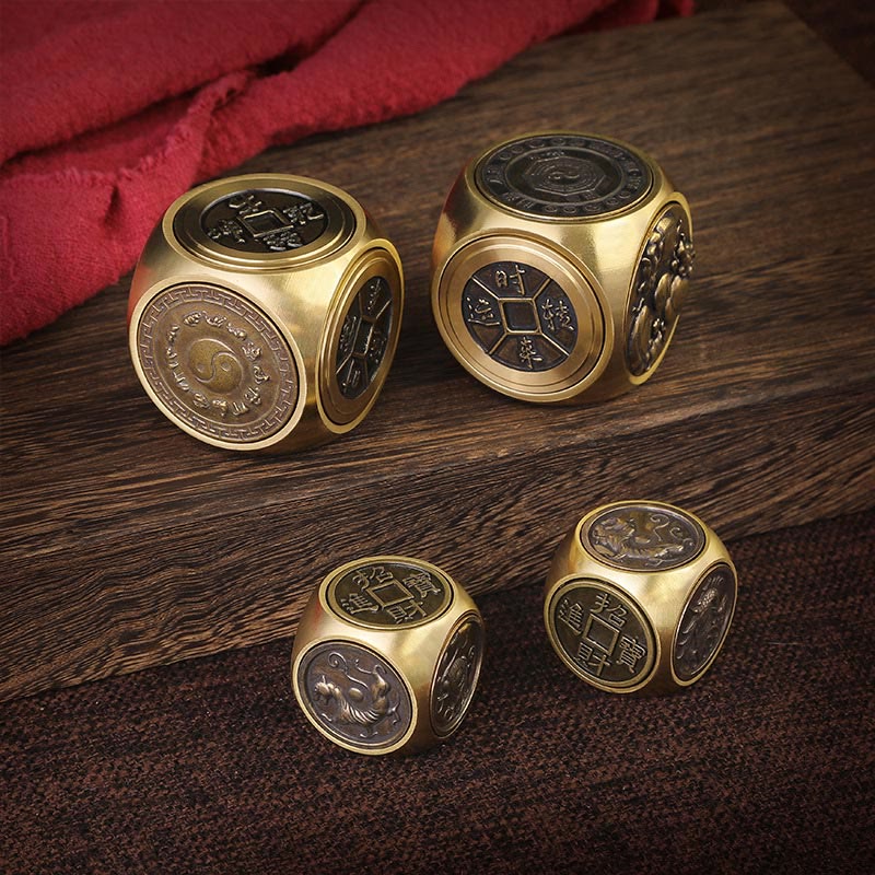 Four Beasts Feng Shui Yin Yang Brass Coin Decor