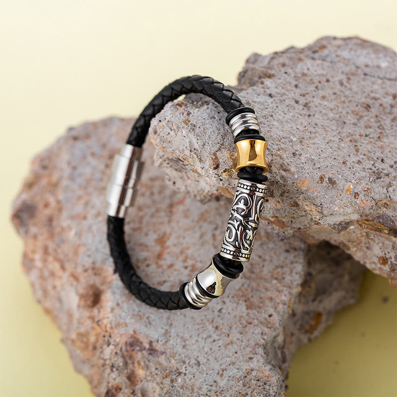 Tang Dynasty Flower Leather Bracelet for Luck & Protection