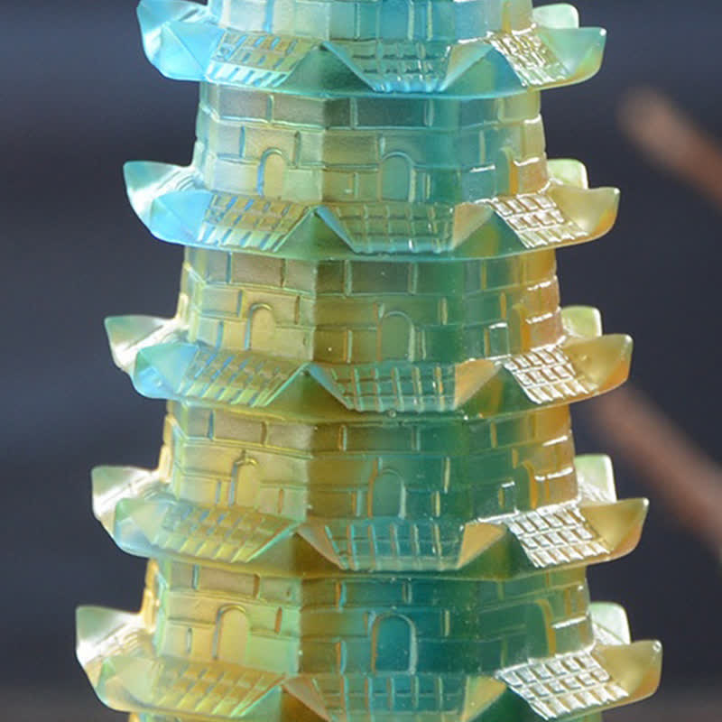 Handmade Liuli Crystal Feng Shui Pagoda Tower Small