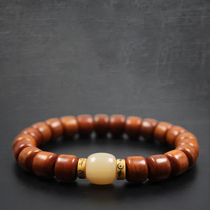 Yak Bone Om Mani Padme Hum Strength Bracelet 9mm