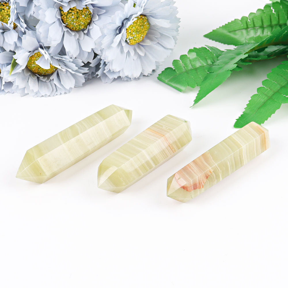 Set of 3 Afghan Jade 3-4in Double Terminated Crystal Points