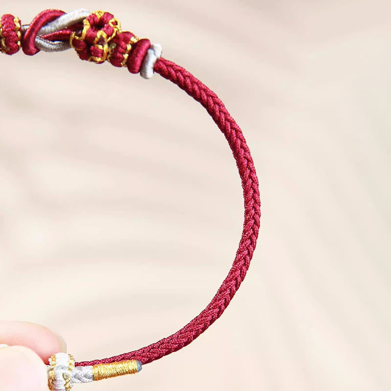 Handmade Red String Bracelet Eight Thread Peace Knot Protection