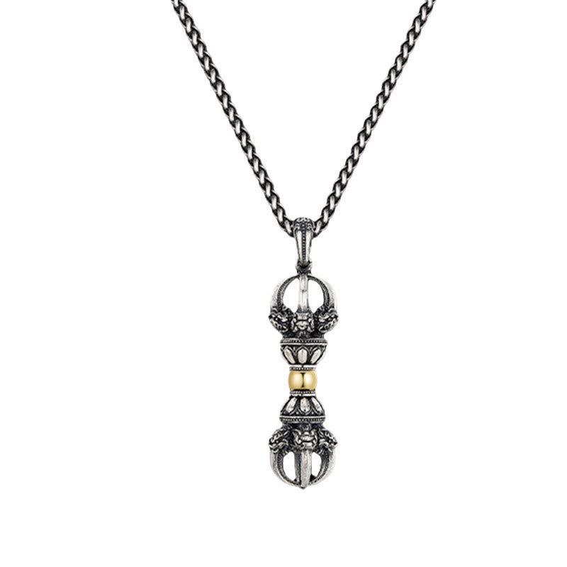 Copper Tibetan Dorje Vajra Wealth Necklace Pendant