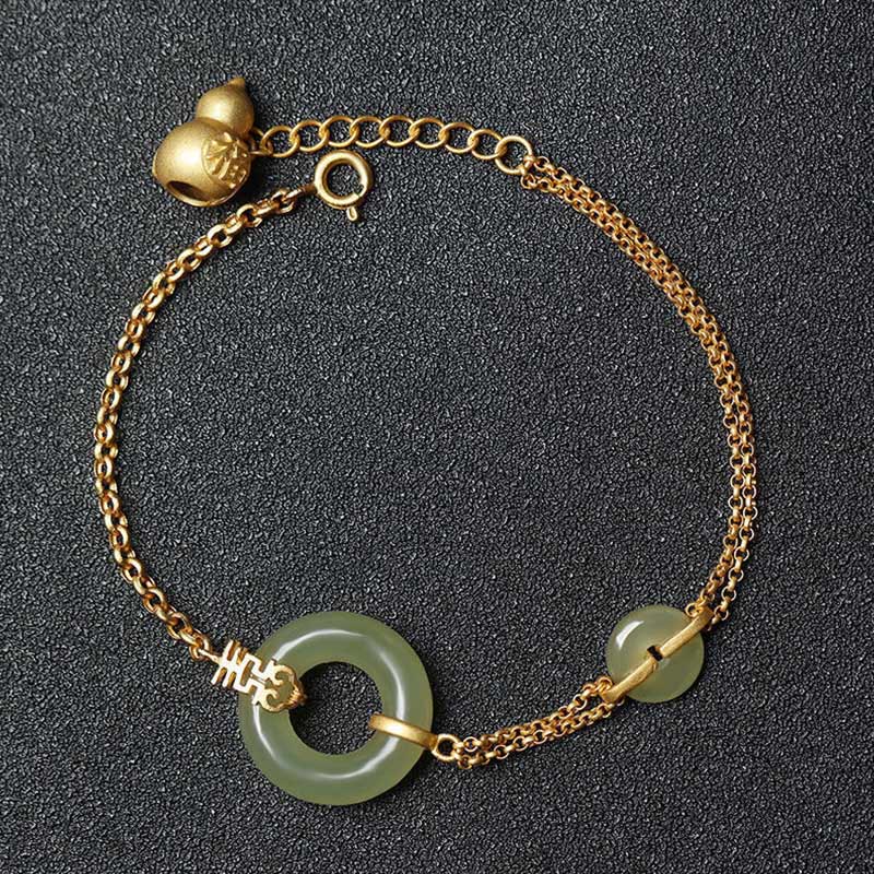 Jade Peace Buckle Bracelet for Prosperity & Harmony