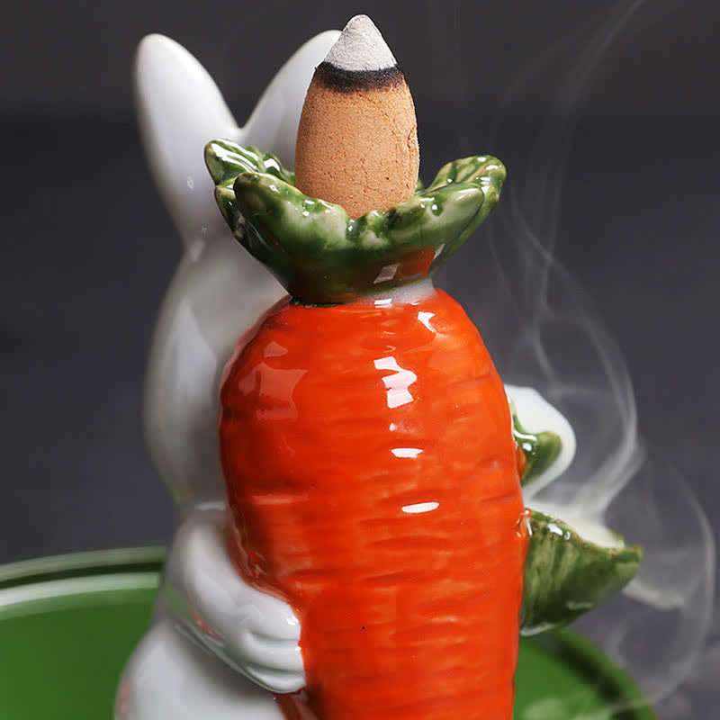 Year of the Rabbit Ceramic Incense Burner with Bunny Design