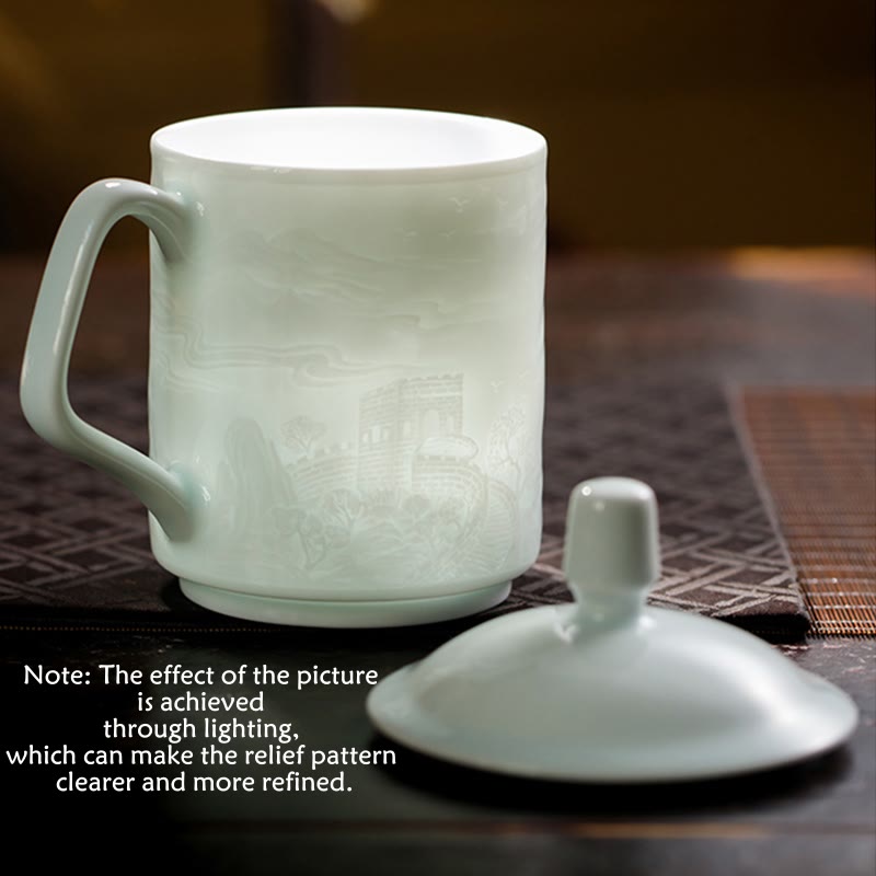 Great Wall Jingdezhen Porcelain Teacup 400ml Office Mug