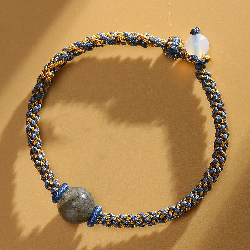 Handmade Red Agate Amethyst Calm Braided Bracelet