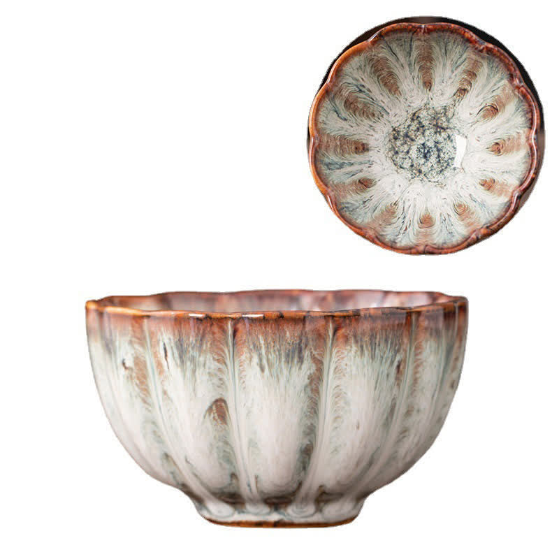 Peach Blossom Ceramic Teacup Beautiful Floral Tea Cup