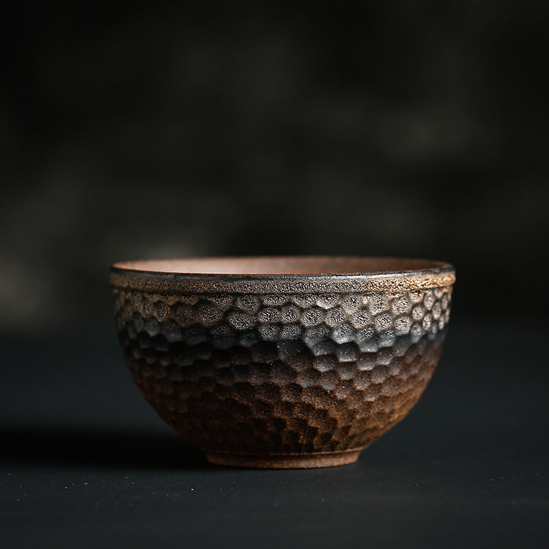Striped Ceramic Teacup 80ml | Zen Decor Bowl