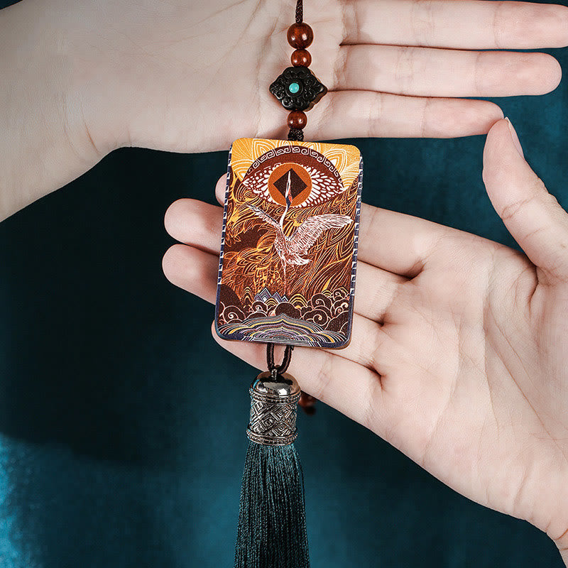 Vintage Ebony Wood Car Hanging Charm | Balance & Calm