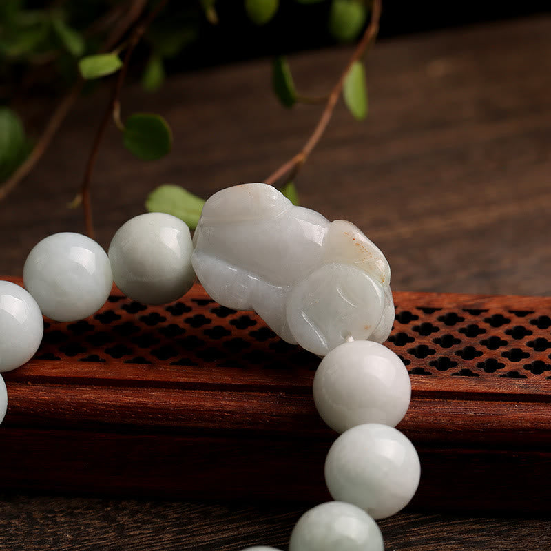 10MM Jade Pixiu Wealth Prosperity Bracelet for Luck