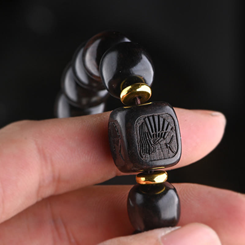 12mm Ebony Wood Lucky Balance Spiritual Bracelet