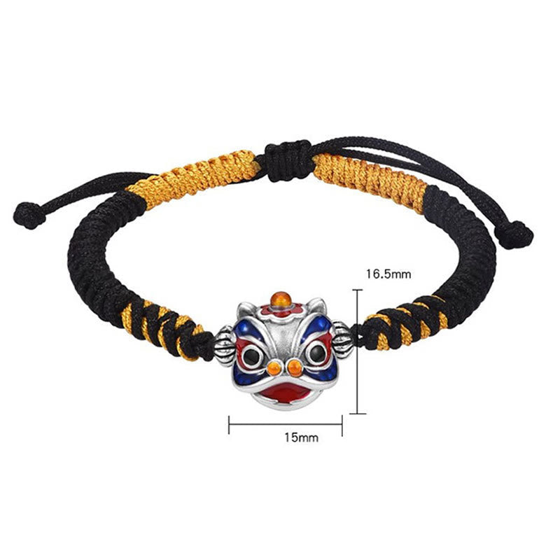 Handmade Dancing Lion Red String Bracelet for Protection