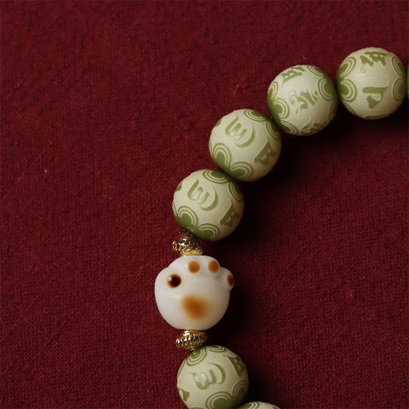 Green Bodhi Seed Om Mani Padme Hum Wisdom Bracelet