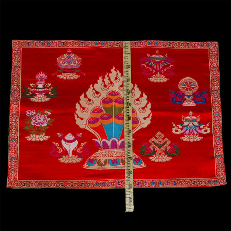 48cm x 68cm Prayer Altar Mat with 8 Auspicious Symbols for Healing Meditation