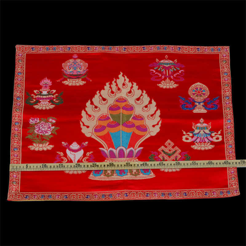 48cm x 68cm Prayer Altar Mat with 8 Auspicious Symbols for Healing Meditation