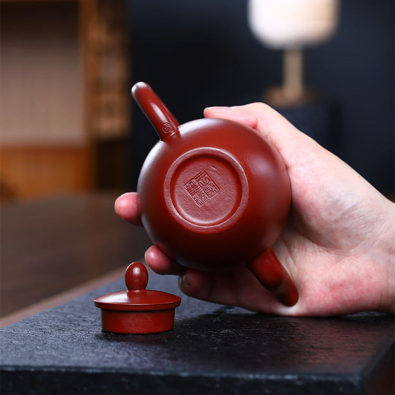Yixing Semi-Handmade Brown Purple Clay Kung Fu Teapot 200ml