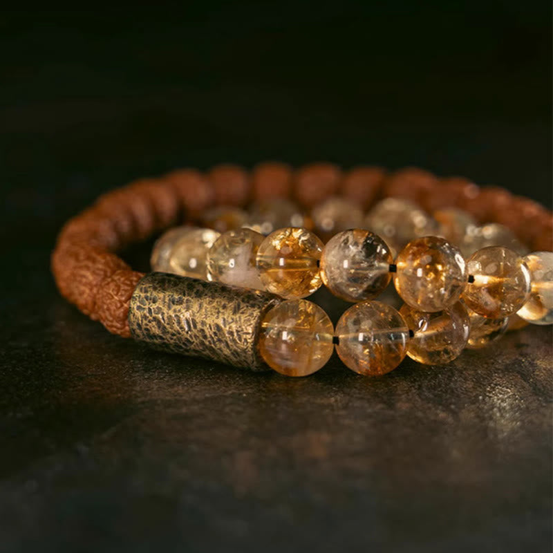 Citrine Double Wrap Bracelet for Prosperity & Abundance