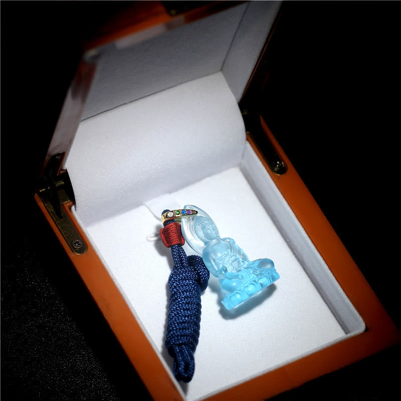 Liuli Crystal Buddha Necklace | Medicine Buddha Amulet | Healing