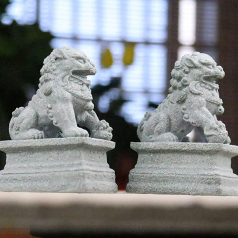 Fu Dogs Elephant Turtle Spiritual Statues Set for Home Blessings