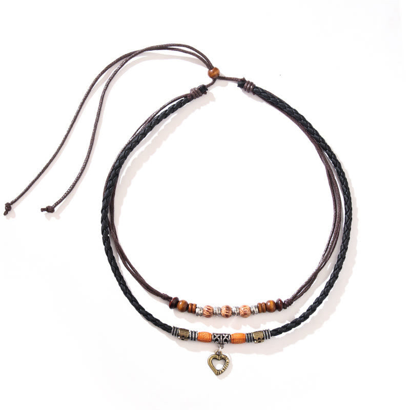 Copper Love Heart Bead Healing Necklace & Bracelet Set