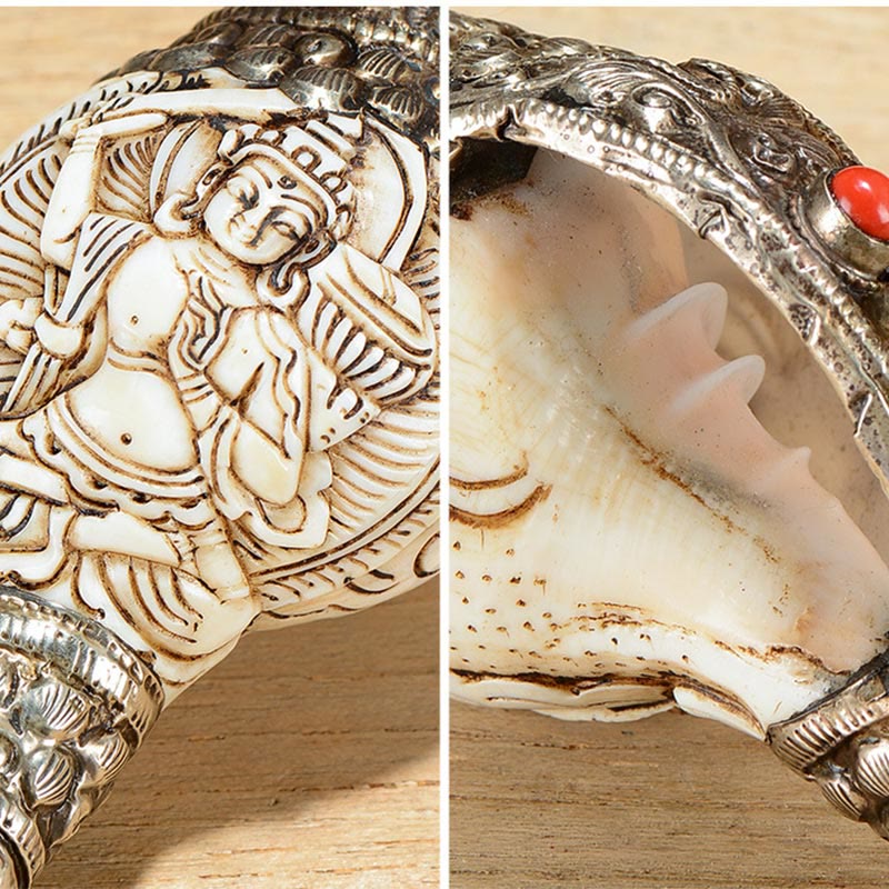Handmade Tibetan Shankha Conch Shell Decoration for Wealth